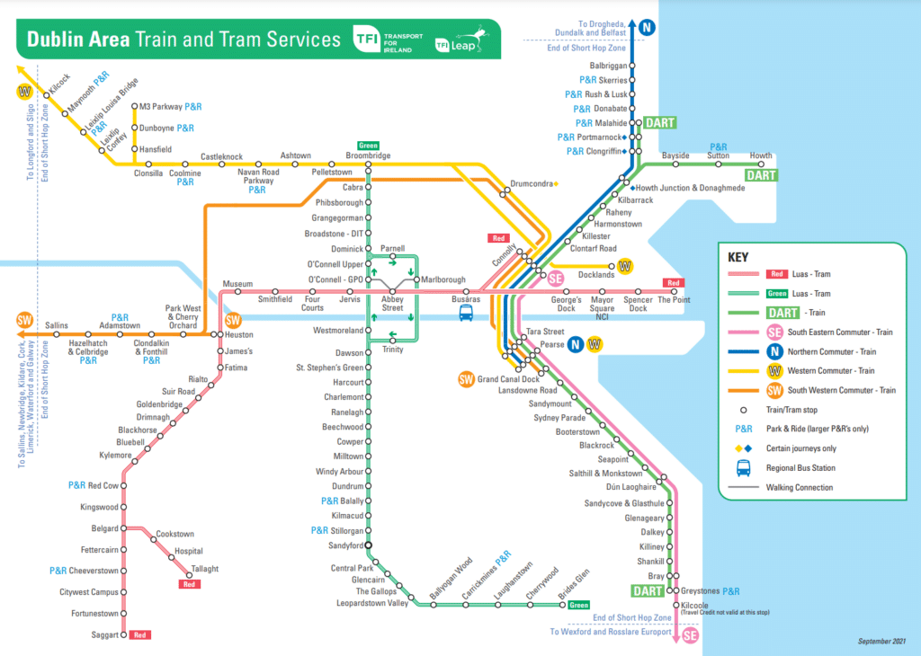 How to get around in Dublin using the commuter rail lines