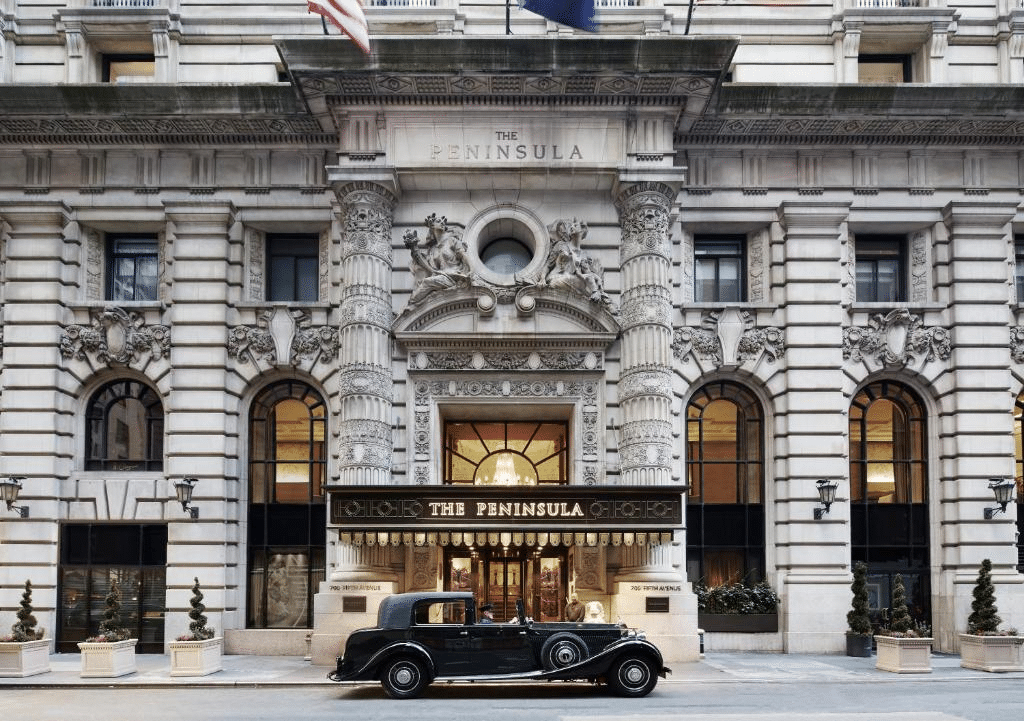 family-friendly hotels in NYC - the peninsula's beautiful edifice.