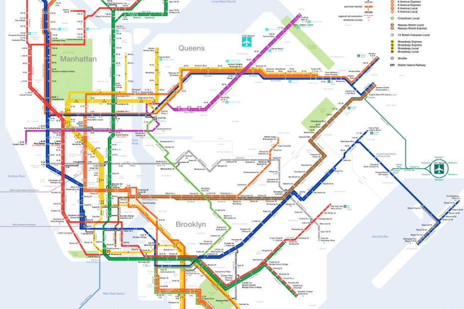 getting around in NYC - subway map