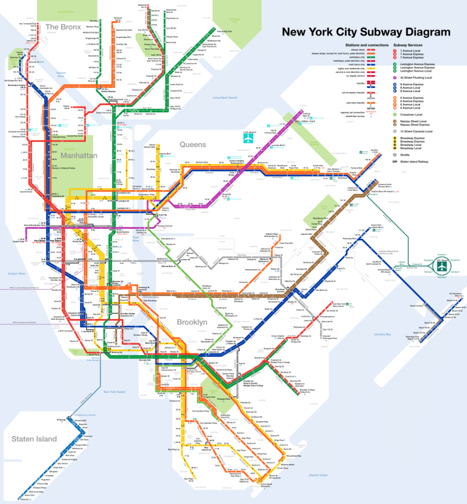 getting around in NYC - subway map