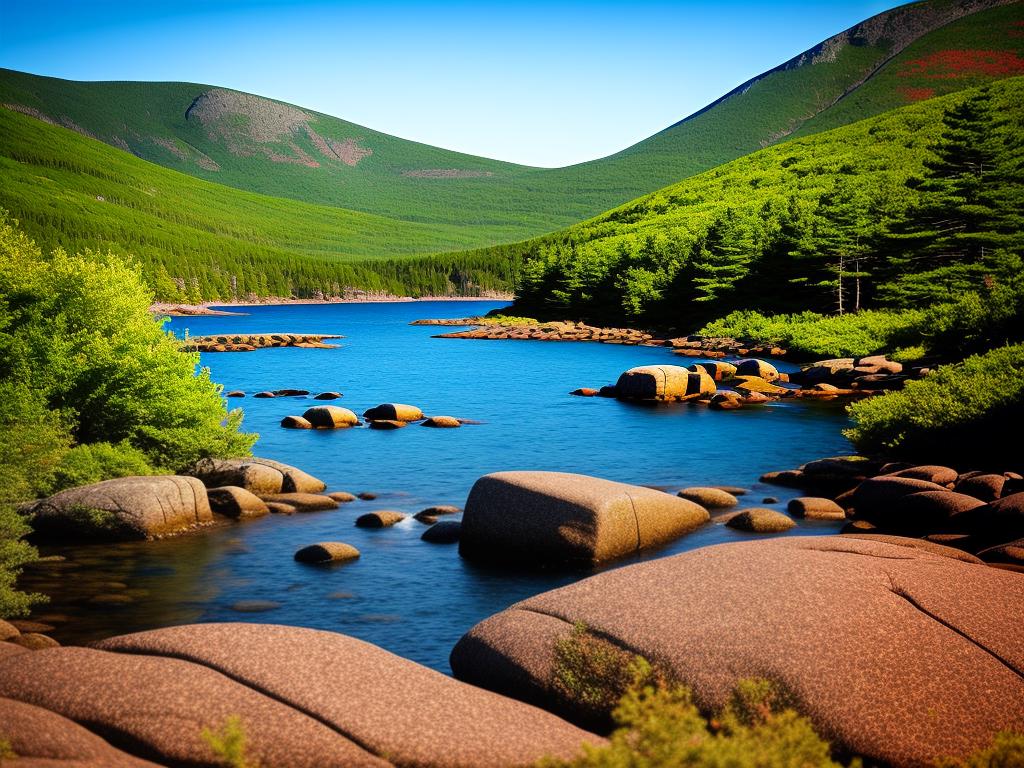 A picturesque view of Acadia National Park, showcasing the stunning natural landscapes and scenic beauty.