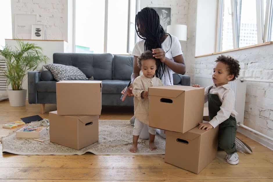 Image of a family packing for a trip